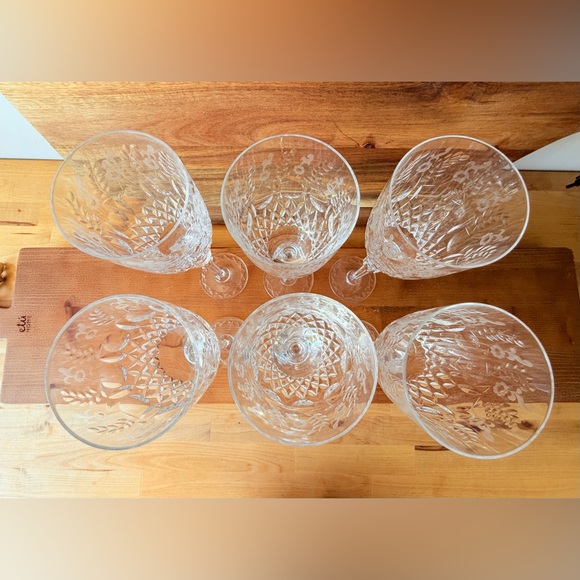 Rogaska Gallia Crystal Water Goblets - Set of 6 - Stunning Discontinued Pattern - Picture 5 of 10